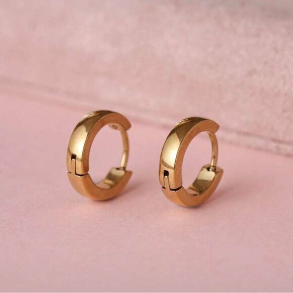 Anthropologie Jewelry - Gold Hoop Earrings Q544